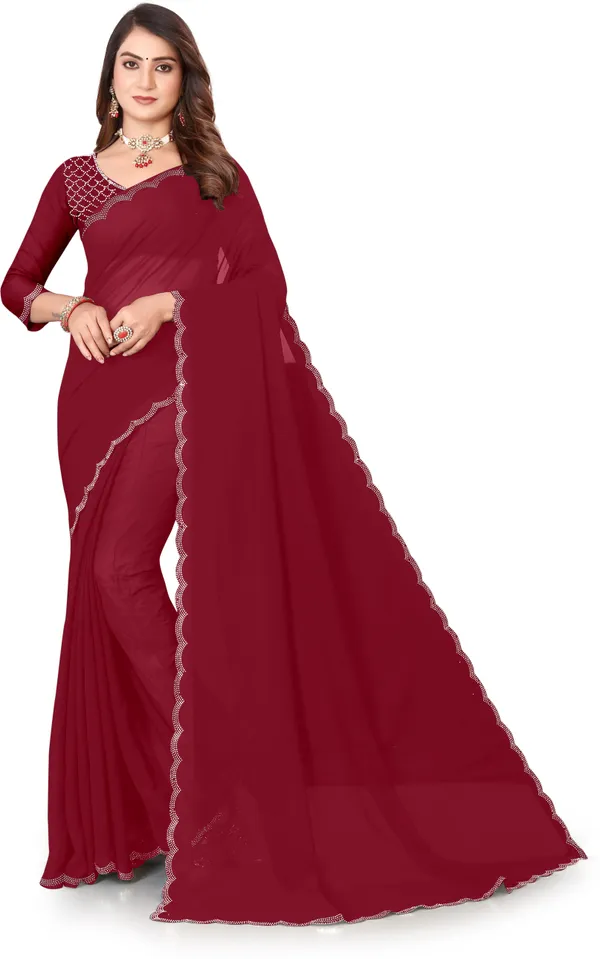 Maroon_Georgette_Embellished_Daily_Wear_Saree_For_Women