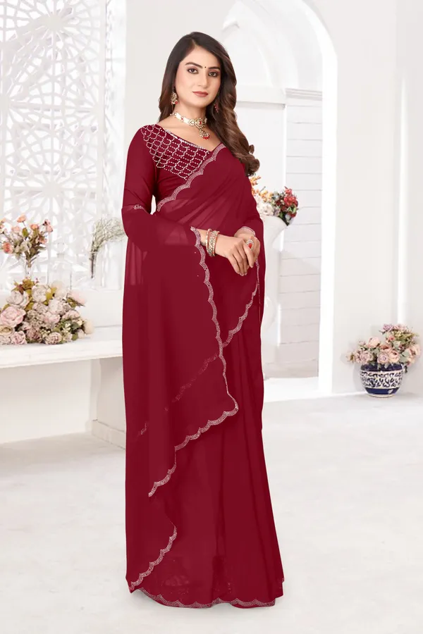 Maroon_Georgette_Embellished_Daily_Wear_Saree_For_Women