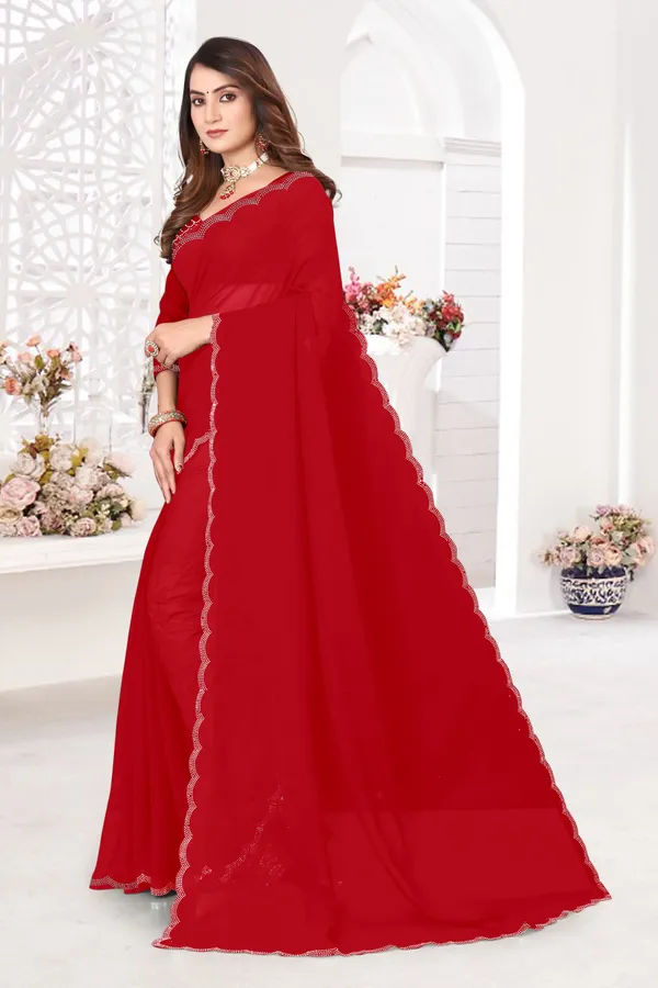 Red_Georgette_Embellished_Daily_Wear_Saree_For_Women