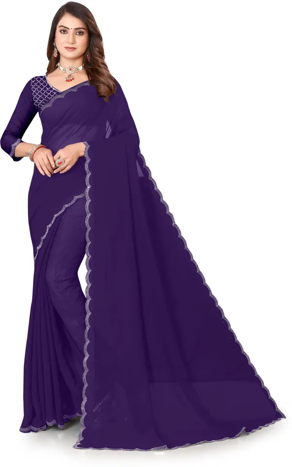Purple_Georgette_Embellished_Daily_Wear_Saree_For_Women