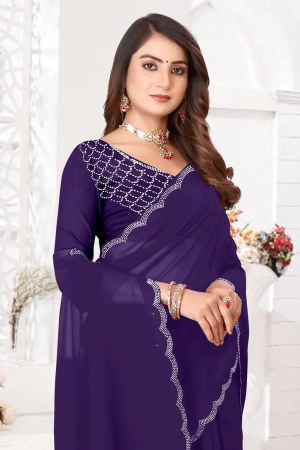 Purple_Georgette_Embellished_Daily_Wear_Saree_For_Women