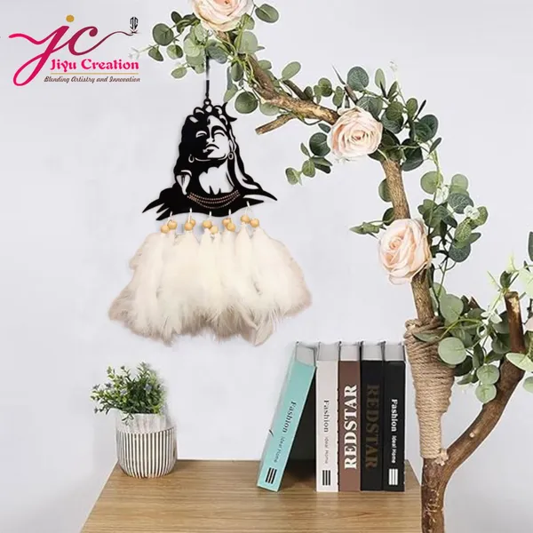 Car_Hanging_Ornament_|_Dream_Catcher_For_Positive_Energy_Decorative_Showpiece_-_12_Cm_(Plastic,_Black)
