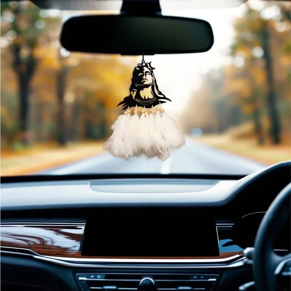 Car_Hanging_Ornament_|_Dream_Catcher_For_Positive_Energy_Decorative_Showpiece_-_12_Cm_(Plastic,_Black)