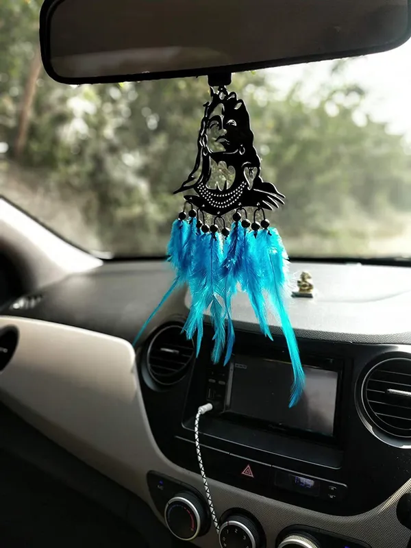 Cresale_Dream_Catcher_Lord_Mahadev_Hand_Made_For_Positive_Vibes,_Wall_Decor_And_Car_Hanging_Made_With_Acrylic_Material_Of_Feathers_Car_Hanging_Ornament_(Pack_Of_1)
