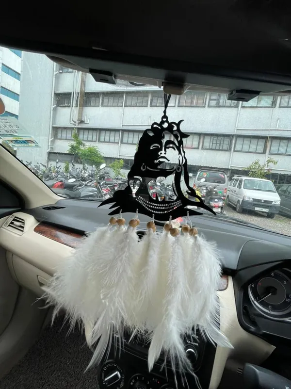 Adiyogi'_Acrylic_Car_Hanging_Car_Rear_View_Mirror_Decor_Ornament_Accessories/Good_Luck_Charm_Protection_Interior_Wall_Hanging_Showpiece_Car_Hanging_Ornament_(Pack_Of_1)