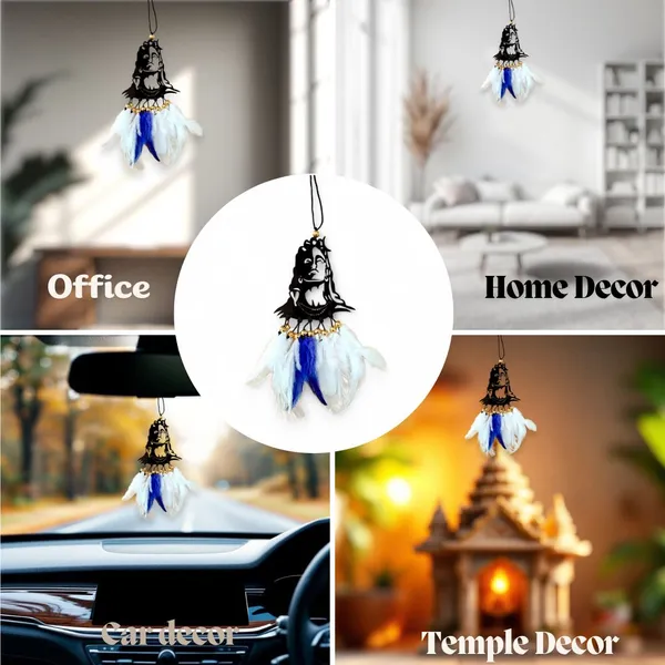 Adiyogi_White_Blue_Car_Hanging_Ornament_(Pack_Of_1)