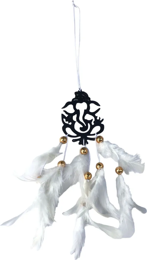 New_Black_Ganesha_White_Car_Hanging_Ornament_(Pack_Of_1)