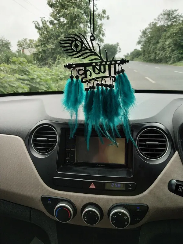 Alakh_Creation_Krishna_Car_Front_Mirror_Hanger/_Decorative_Made_With_Acrylic_Material_Car_Hanging_Ornament_(Pack_Of_1)