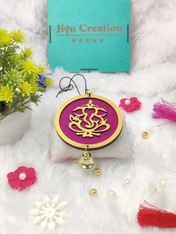 Golden_Ganesh_Dream_Catcher_/_Car_Hanger_/_3D_Design_Car_Hanging_Ornament_(Pack_Of_1)