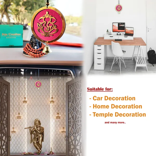 Golden_Ganesh_Dream_Catcher_/_Car_Hanger_/_3D_Design_Car_Hanging_Ornament_(Pack_Of_1)