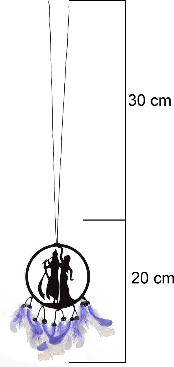 Radhe_Krishna_Dream_Catcher_Wall_Hanging_Attract_Positive_Good_Luck_Decorative_Showpiece_-_13_Cm_(Wood,_Black)