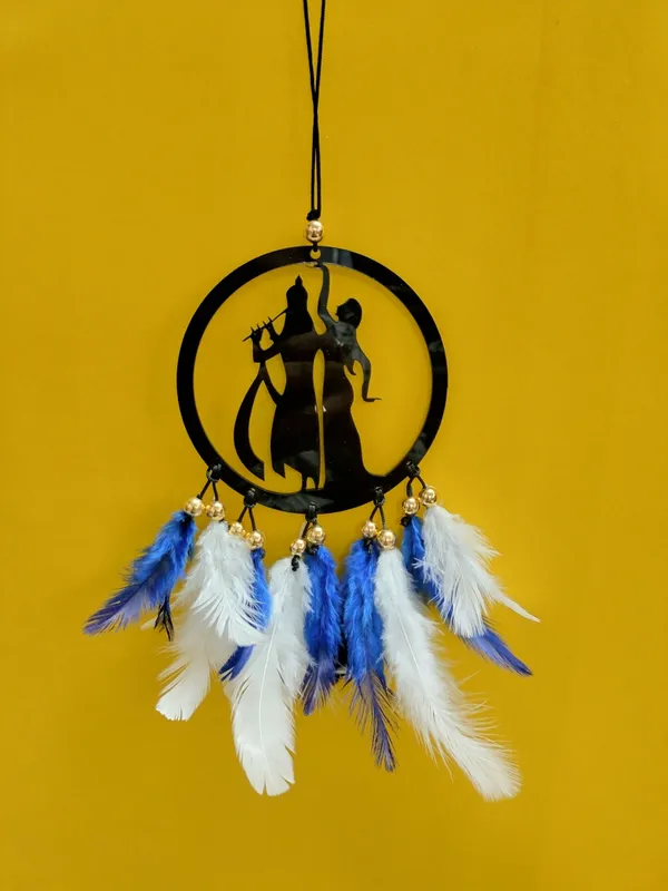Radhe_Krishna_Dream_Catcher_Positive_Good_Luck_Decorative_Showpiece_Car_Hanging_Ornament_(Pack_Of_1)