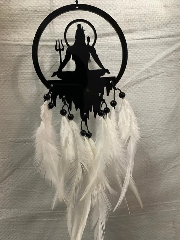 Qurobri_Dream_Catcher_Lord_Mahadev_(Shiva)_Hand_Made_For_Positive_Vibes,_Wall_Decor_Car_Hanging_Ornament_(Pack_Of_1)