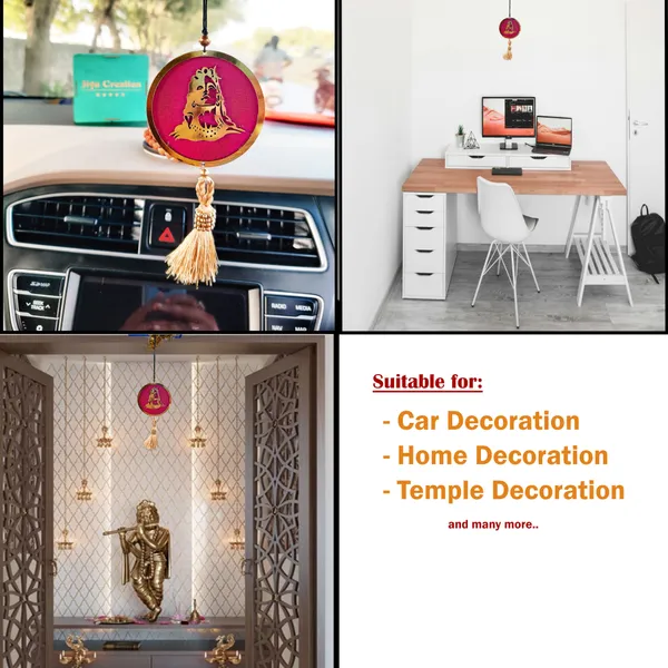 Golden_Adiyogi_Dream_Catcher_/_Pink_Background_With_Golden_Tussle_/_3D_Design_Car_Hanging_Ornament_(Pack_Of_1)