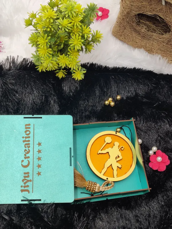 Golden_Hanuman_With_Yellow_Theme_Car_Hanger_/_Car_Dream_Catcher_/_3D_Design_Car_Hanging_Ornament_(Pack_Of_1)