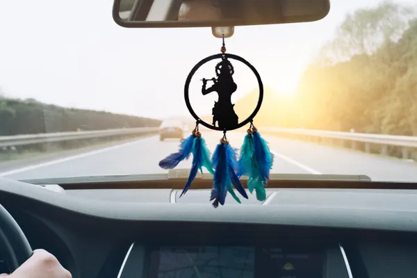 Jentrashop_Krishna_Car_Hanging_Dream_Catcher_For_Car,_Office_&_Home_|_Acrylic_|_Model-2._Decorative_Showpiece_-_25_Cm_(Fiber,_Black)