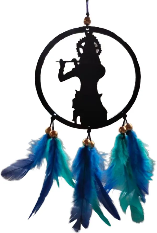 Jentrashop_Krishna_Car_Hanging_Dream_Catcher_For_Car,_Office_&_Home_|_Acrylic_|_Model-2._Decorative_Showpiece_-_25_Cm_(Fiber,_Black)