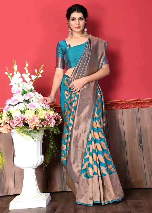 Rama_Banarasi_Silk_Saree_with_Keri_Weaving_&_Traditional_Broad_Border