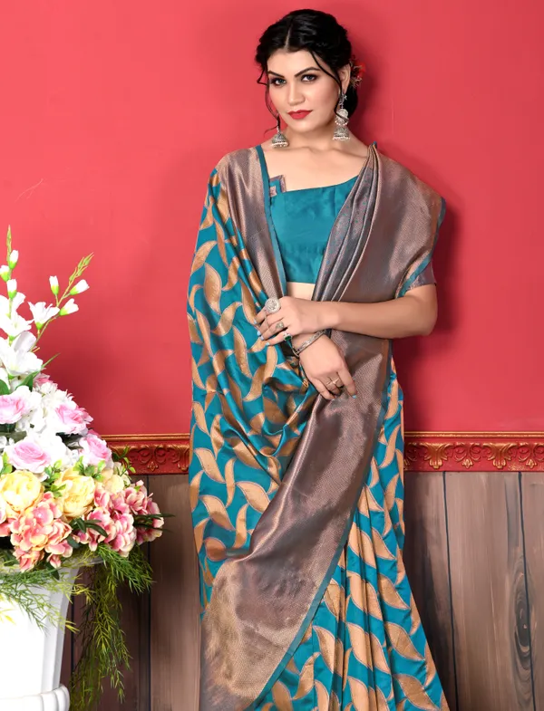Rama_Banarasi_Silk_Saree_with_Keri_Weaving_&_Traditional_Broad_Border