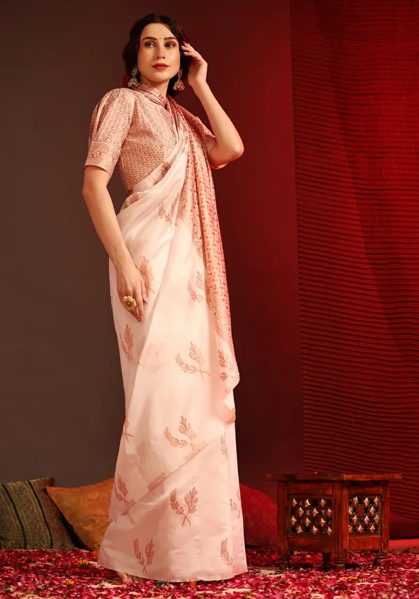 Soft_Peach_Silk_Saree_with_Woven_Wheat_Motifs_and_Contrast_Geometric_Border_-_Blouse_Piece_Included