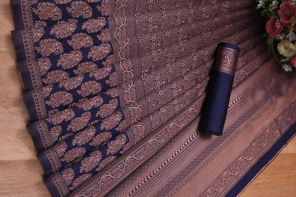 Navy_Blue_Banarasi_Silk_Saree_with_Golden_Zari_Buttas_&_Traditional_Woven_Border