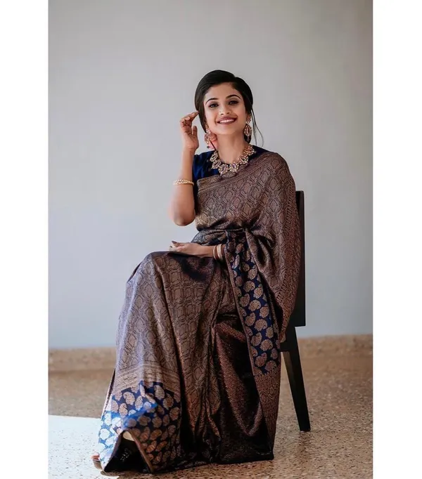 Navy_Blue_Banarasi_Silk_Saree_with_Golden_Zari_Buttas_&_Traditional_Woven_Border