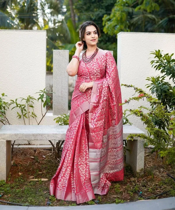Pink_Banarasi_Silk_Saree_with_Silver_Zari_Floral_Jaal_and_Rich_Woven_Border
