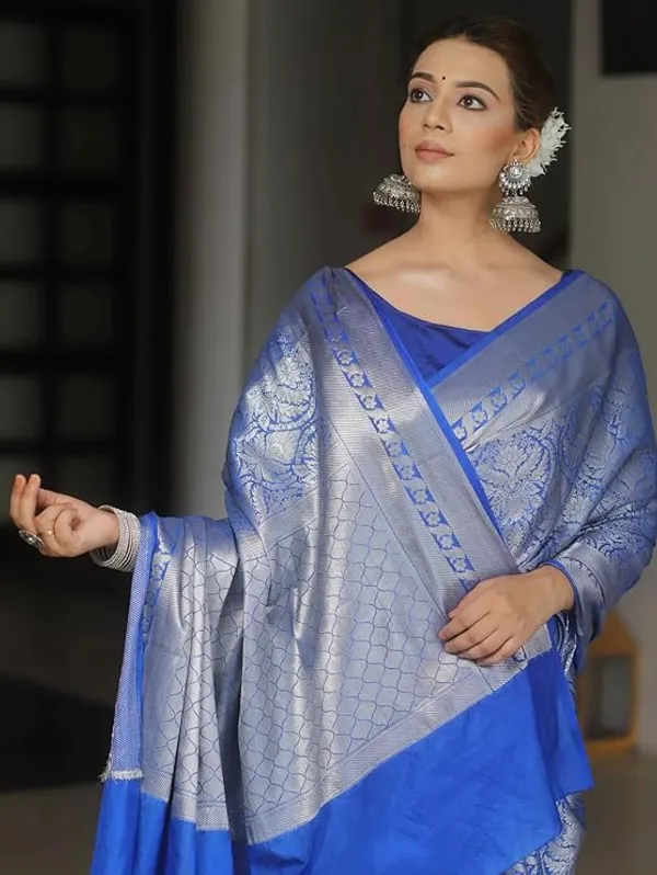 Sky_Blue_Banarasi_Silk_Saree_with_Silver_Zari_Floral_Weaving_and_Contrast_Border