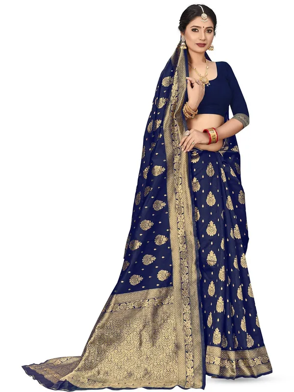 Blue_Banarasi_Silk_Saree_with_Golden_Zari_Butta_and_Rich_Pallu_Work
