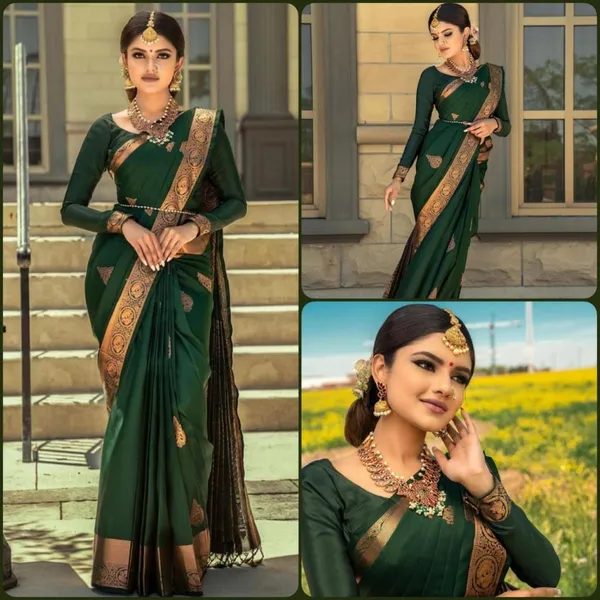 Green_Banarasi_Silk_Saree_with_Copper_Teer_&_Rich_Woven_Border