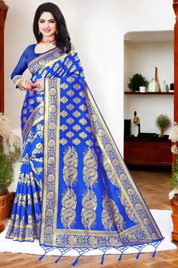 Royal_Blue_Banarasi_Silk_Saree_with_Golden_Zari_Floral_Weaving_&_Traditional_Rich_Pallu