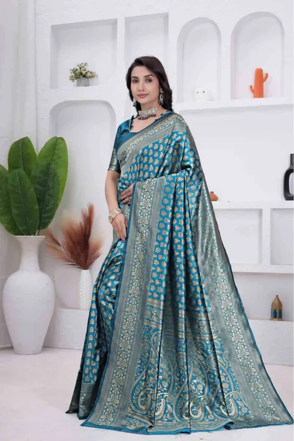 Firoji_Banarasi_Soft_Silk_Saree_for_Women_with_Rich_Zari_Jacquard_Weaving_(Art_Silk)_|_Traditional_Wedding_&_Festive_Wear_-_Blouse_Piece_Included