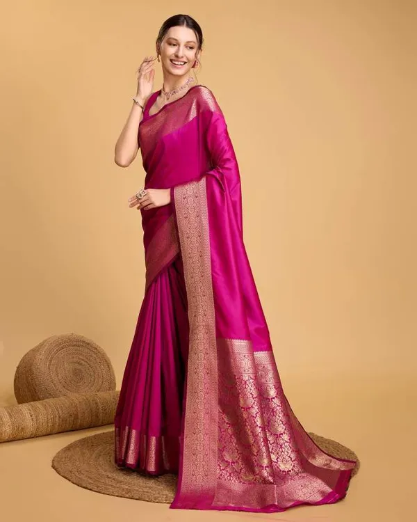 Pink_Kanjivaram_Silk_Saree_with_Rich_Golden_Zari_Border_&_Pallu