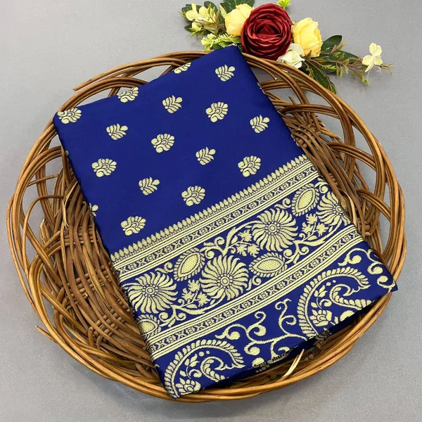 Blue_Banarasi_Silk_Saree_with_Golden_Zari_Floral_&_Paisley_Weaving_-_Blouse_Piece_Included