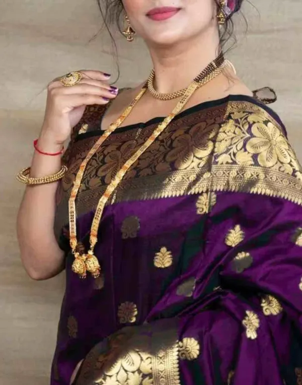 Wine_Banarasi_Silk_Saree_with_Golden_Zari_Floral_&_Paisley_Weaving_-_Blouse_Piece_Included