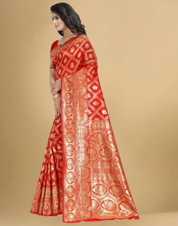 Red_Banarasi_Silk_Saree_with_Mor_Edli_Design