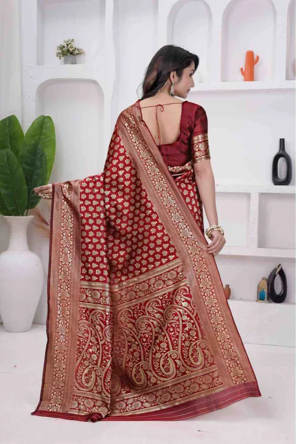 Maroon_Banarasi_Soft_Silk_Saree_for_Women_with_Rich_Zari_Jacquard_Weaving_(Art_Silk)_|_Traditional_Wedding_&_Festive_Wear_-_Blouse_Piece_Included