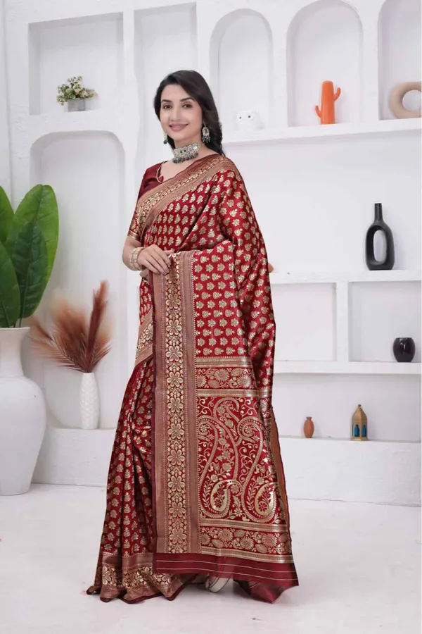Maroon_Banarasi_Soft_Silk_Saree_for_Women_with_Rich_Zari_Jacquard_Weaving_(Art_Silk)_|_Traditional_Wedding_&_Festive_Wear_-_Blouse_Piece_Included