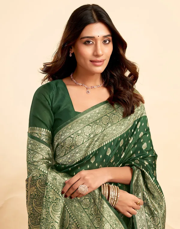 Green_Banarasi_Silk_Saree_with_Nari_Design