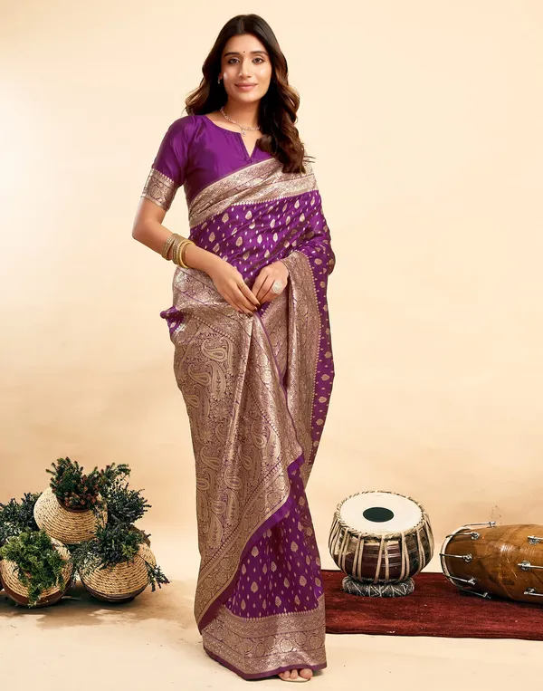 Wine_Banarasi_Silk_Saree_with_Nari_Design