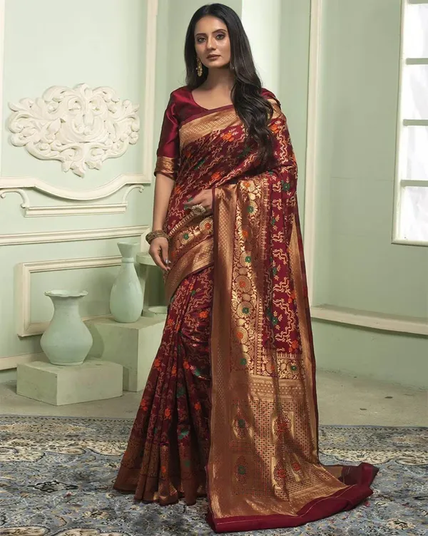 Maroon_Kanjivaram_Silk_Saree_with_Rup_Rekha_Design
