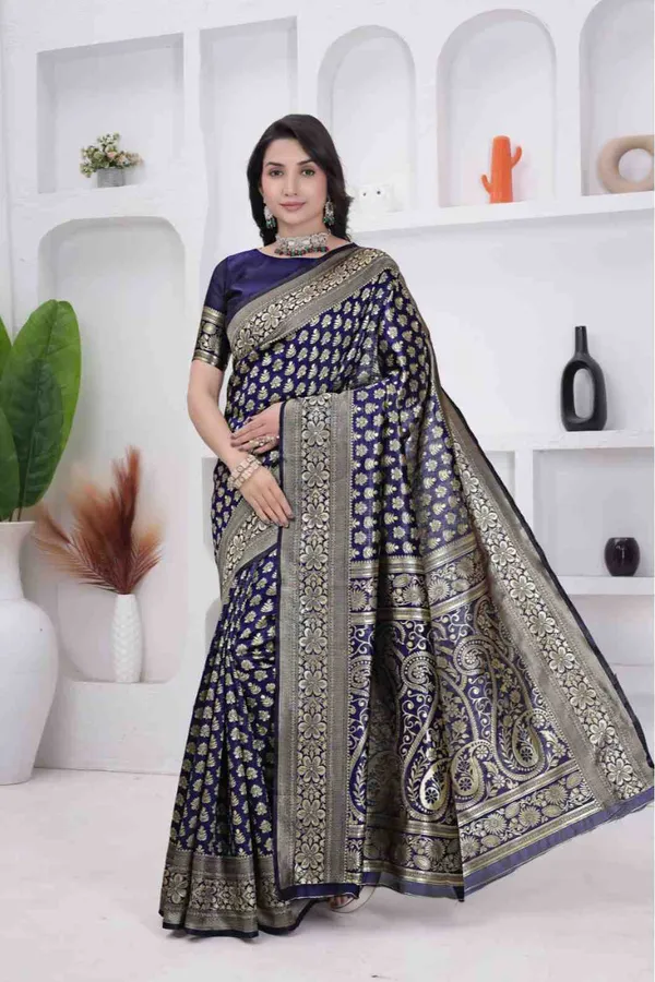Navy_Blue_Banarasi_Soft_Silk_Saree_for_Women_with_Rich_Zari_Jacquard_Weaving_(Art_Silk)_|_Traditional_Wedding_&_Festive_Wear_-_Blouse_Piece_Included