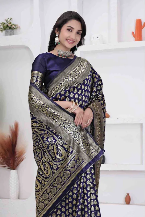 Navy_Blue_Banarasi_Soft_Silk_Saree_for_Women_with_Rich_Zari_Jacquard_Weaving_(Art_Silk)_|_Traditional_Wedding_&_Festive_Wear_-_Blouse_Piece_Included