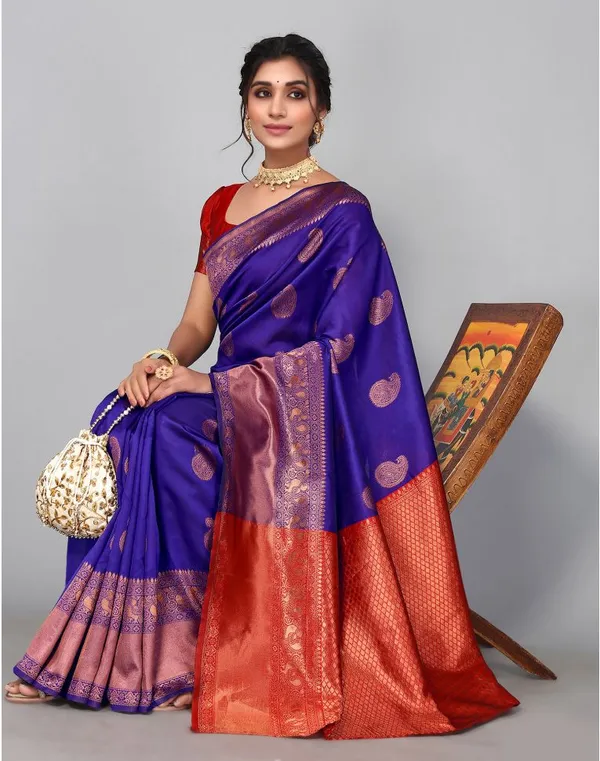 Royal_Blue_Kanjivaram_Silk_Saree_with_Copper_Zari_Paisley_Design
