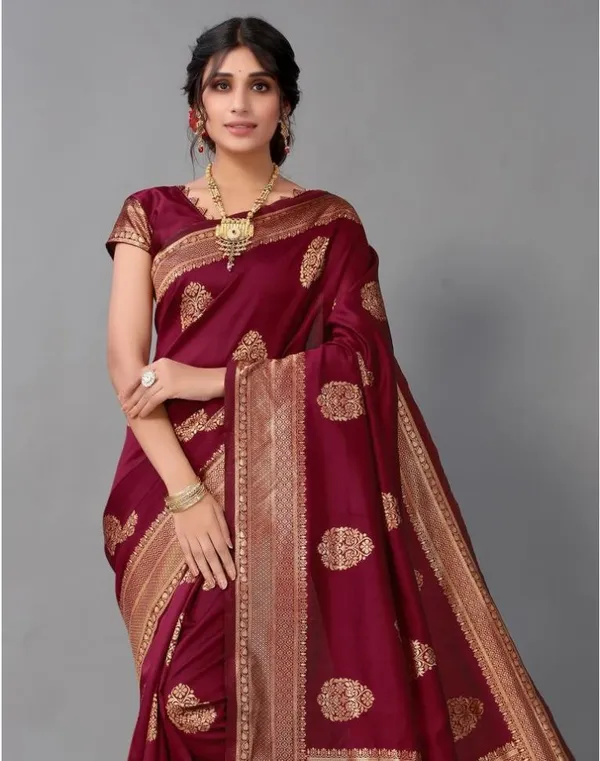 Maroon_Kanjivaram_Silk_Saree_with_Pan_Design