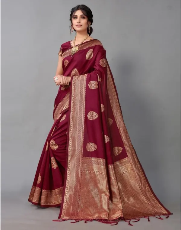 Maroon_Kanjivaram_Silk_Saree_with_Pan_Design