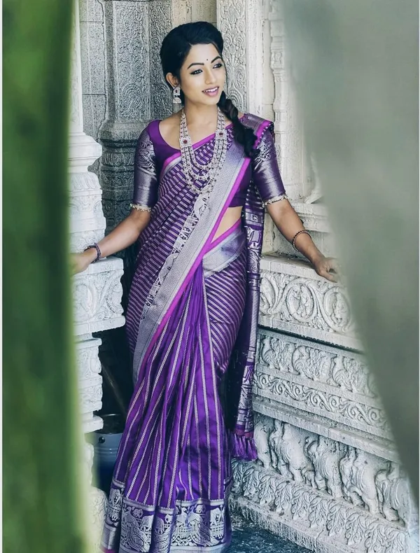 Purple_Banarasi_Silk_Saree_with_Lines_Design