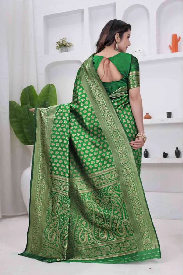 Parot_Banarasi_Soft_Silk_Saree_for_Women_with_Rich_Zari_Jacquard_Weaving_(Art_Silk)_|_Traditional_Wedding_&_Festive_Wear_-_Blouse_Piece_Included