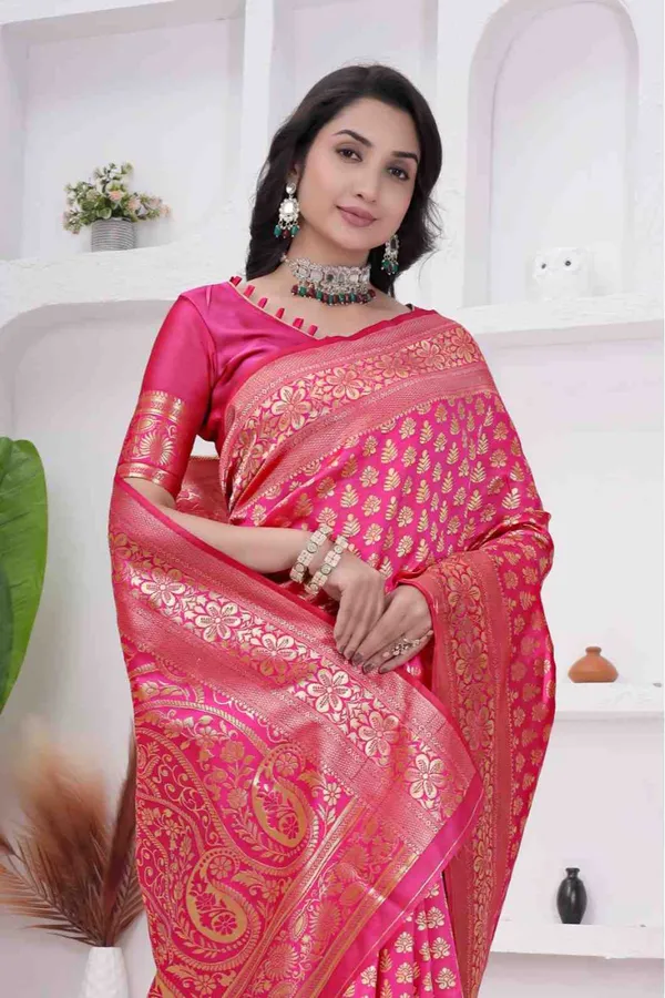Pink_Banarasi_Soft_Silk_Saree_for_Women_with_Rich_Zari_Jacquard_Weaving_(Art_Silk)_|_Traditional_Wedding_&_Festive_Wear_-_Blouse_Piece_Included