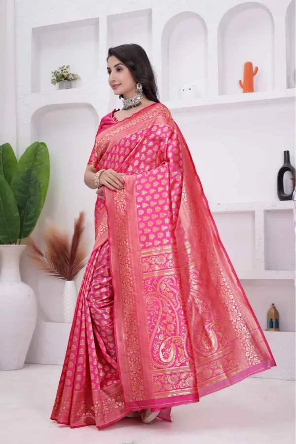 Pink_Banarasi_Soft_Silk_Saree_for_Women_with_Rich_Zari_Jacquard_Weaving_(Art_Silk)_|_Traditional_Wedding_&_Festive_Wear_-_Blouse_Piece_Included